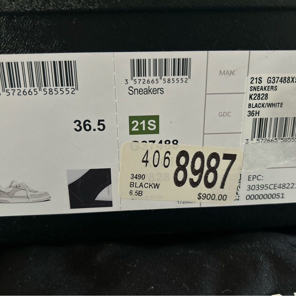CHANEL Fabric Womens Logo Sneakers
6.5 Black White - Picture 12 of 14